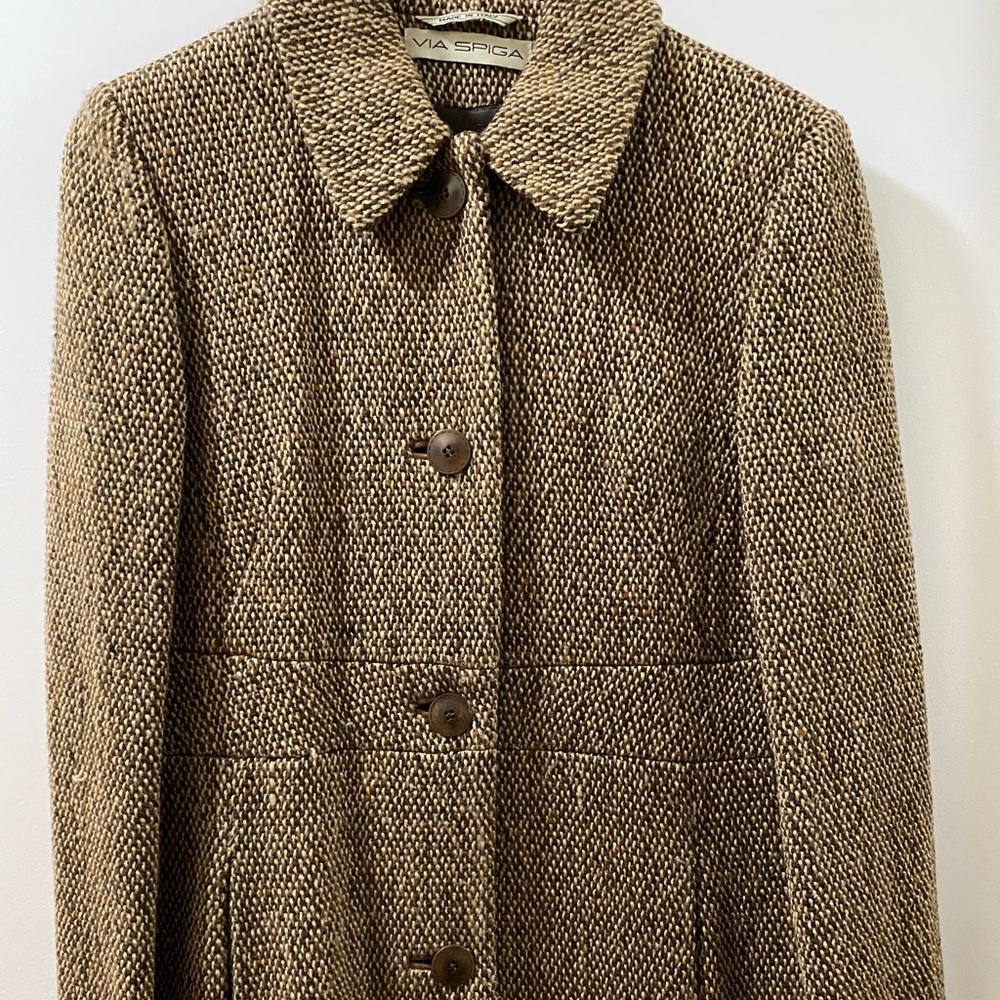 Via Spiga Wool Tweed Coat - Vintage